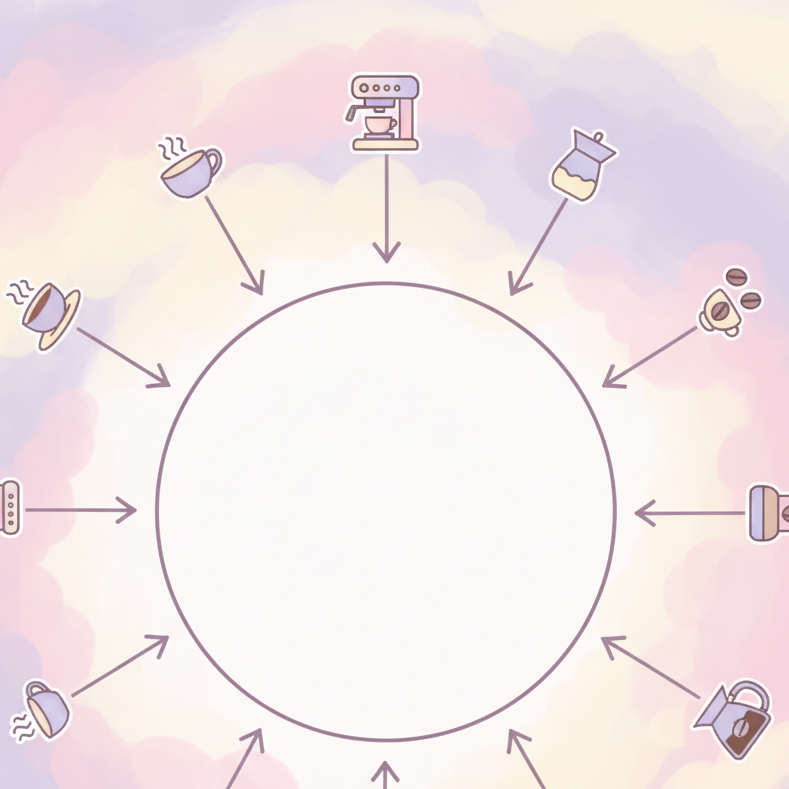 Coffee arrows design with center space